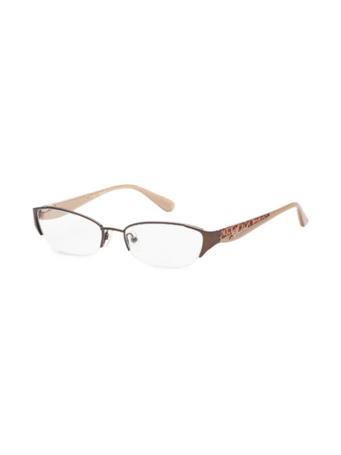 GUESS EYEWEAR tortoiseshell-effect logo-plaque glasses