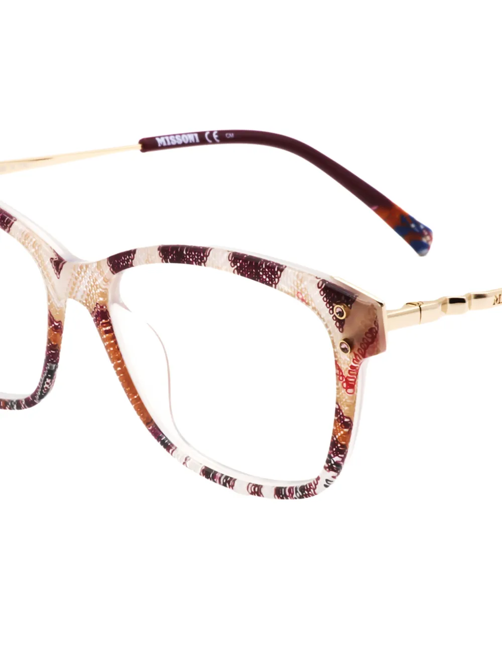 MISSONI EYEWEAR Bril met geometrisch montuur Goud