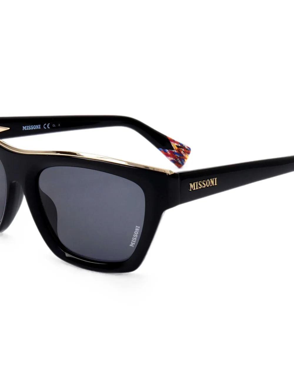 MISSONI EYEWEAR Zonnebril met rechthoekig montuur Zwart