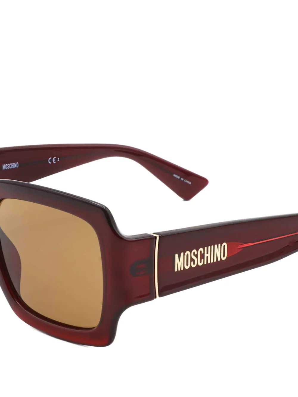 Moschino Eyewear Zonnebril met vierkant montuur Rood