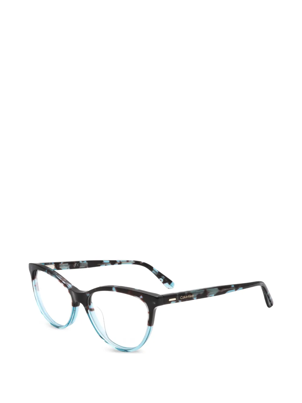 Calvin Klein Cat-Eye-Brille in Schildpattoptik - Blau