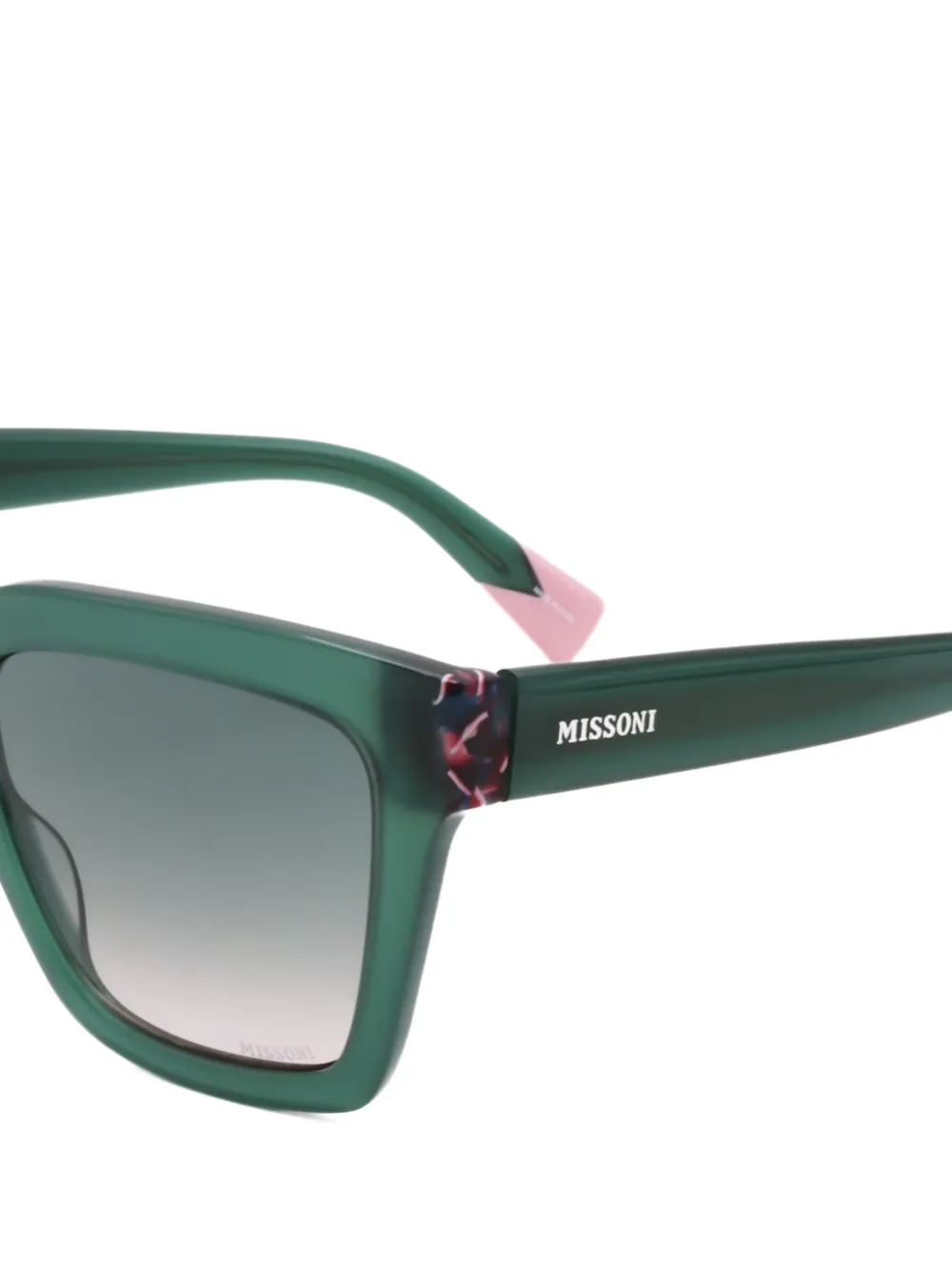 MISSONI EYEWEAR Zonnebril met vierkant montuur Groen