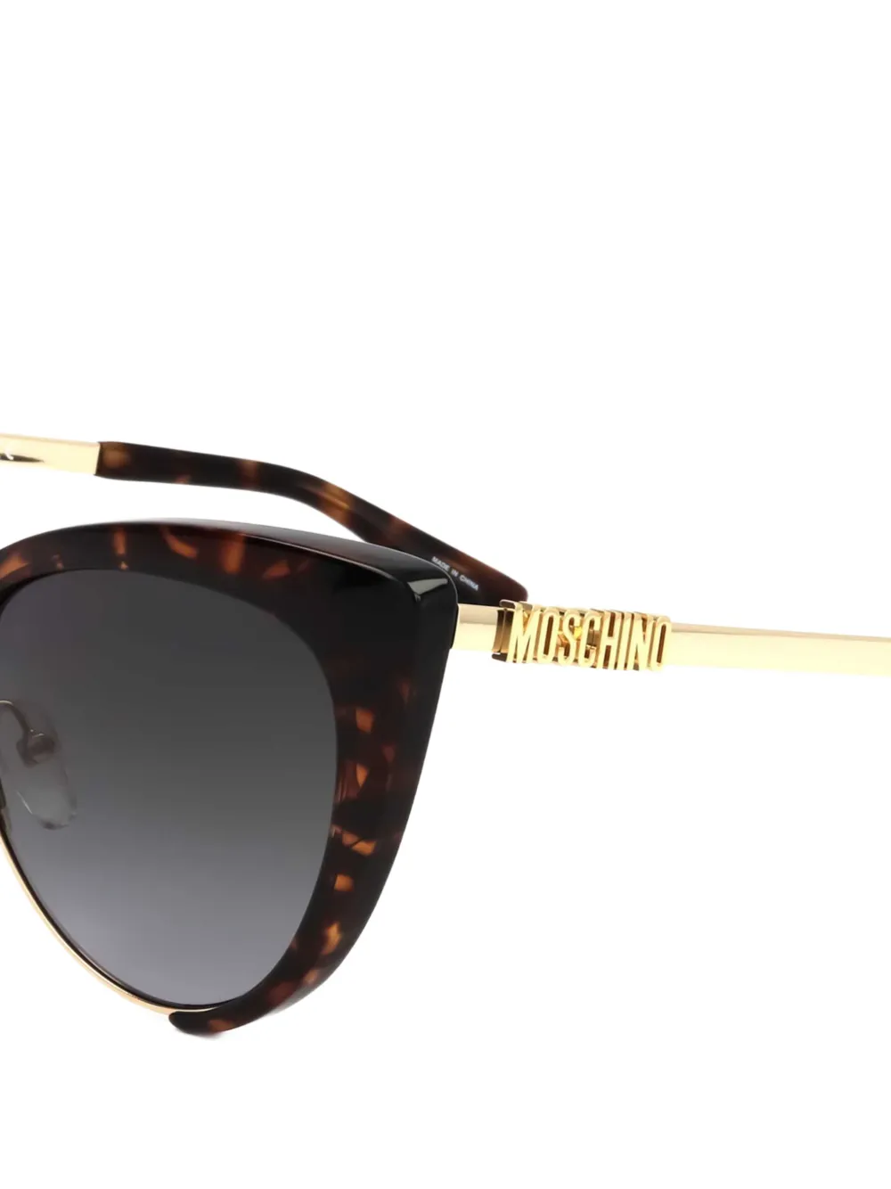 Moschino Eyewear Zonnebril met schildpadschild-design Bruin
