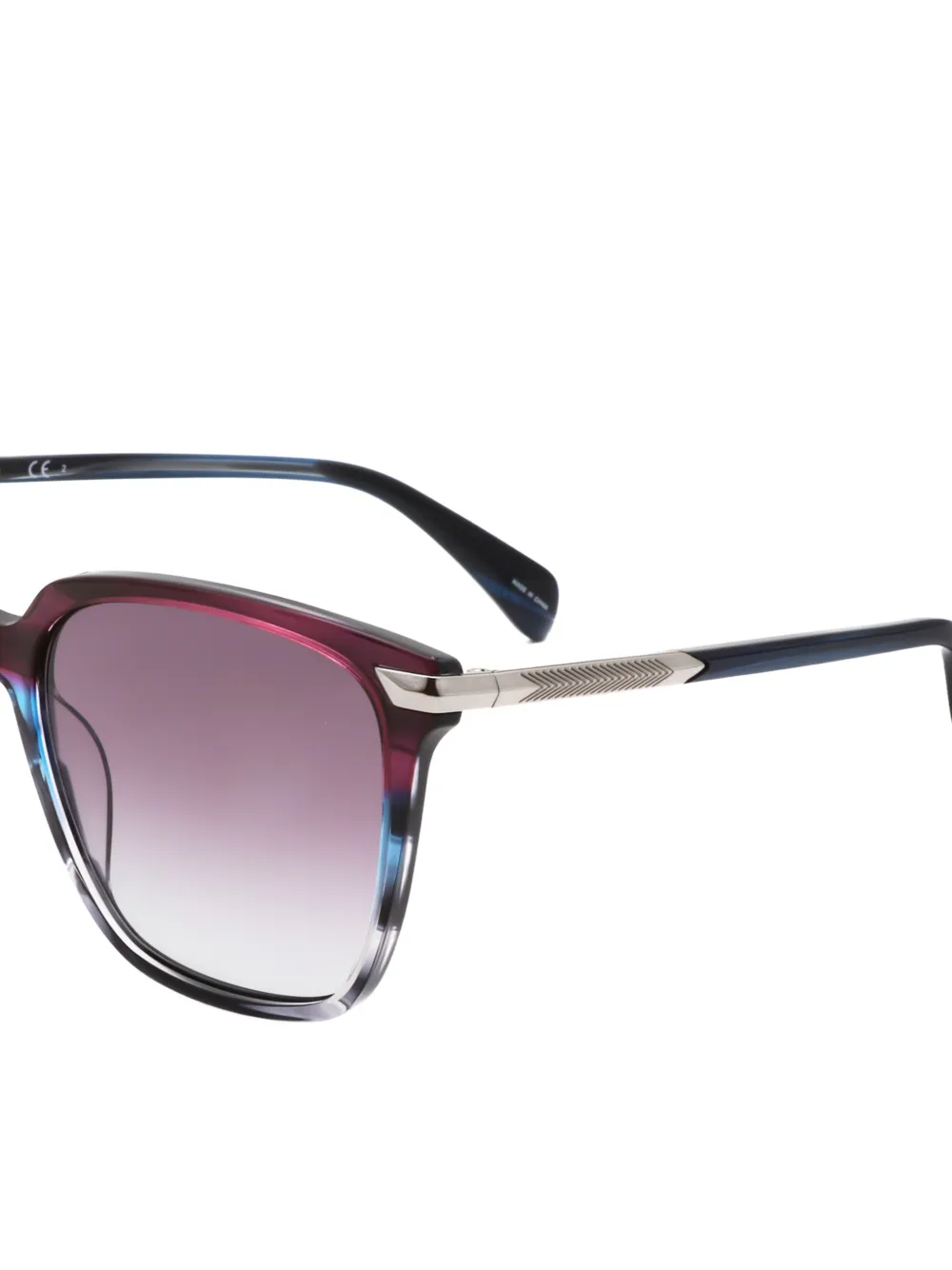 RAG & BONE EYEWEAR Zonnebril met vierkant montuur en kleurverloop Paars