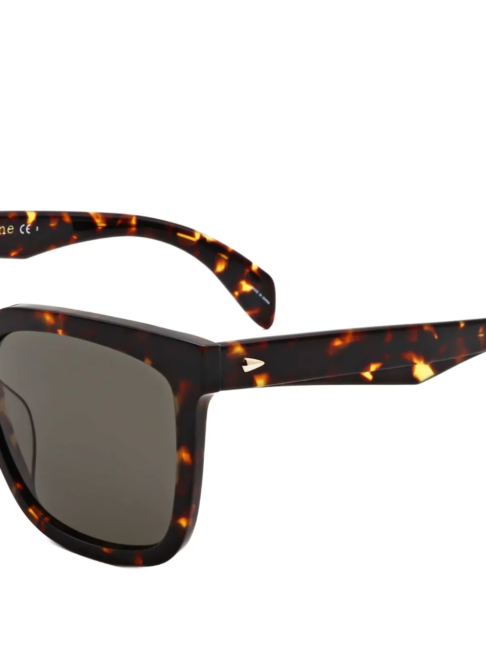 RAG & BONE EYEWEAR Zonnebril met vierkant montuur en schildpadschild design Bruin