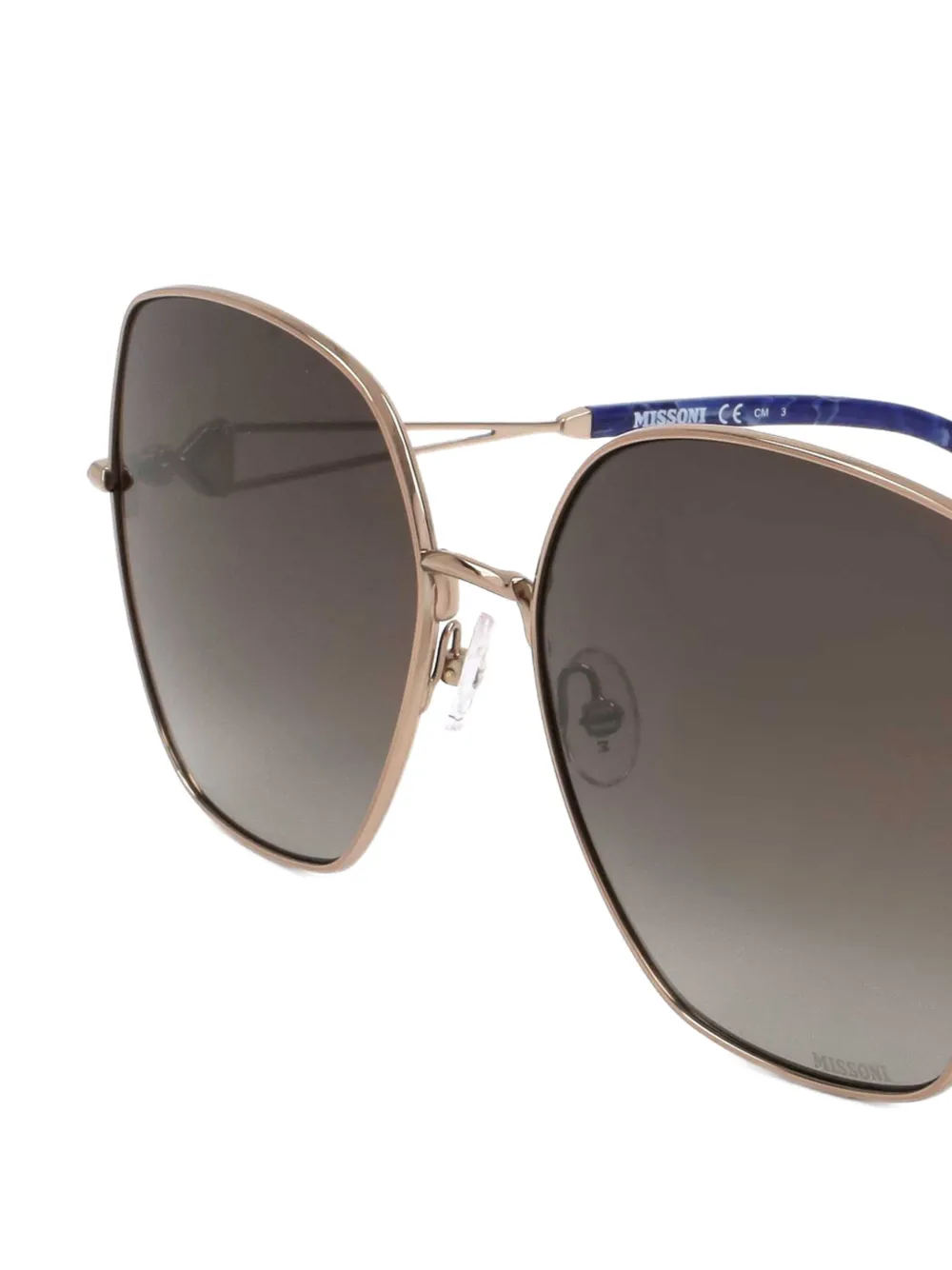 MISSONI EYEWEAR Zonnebril met vlinder montuur Goud