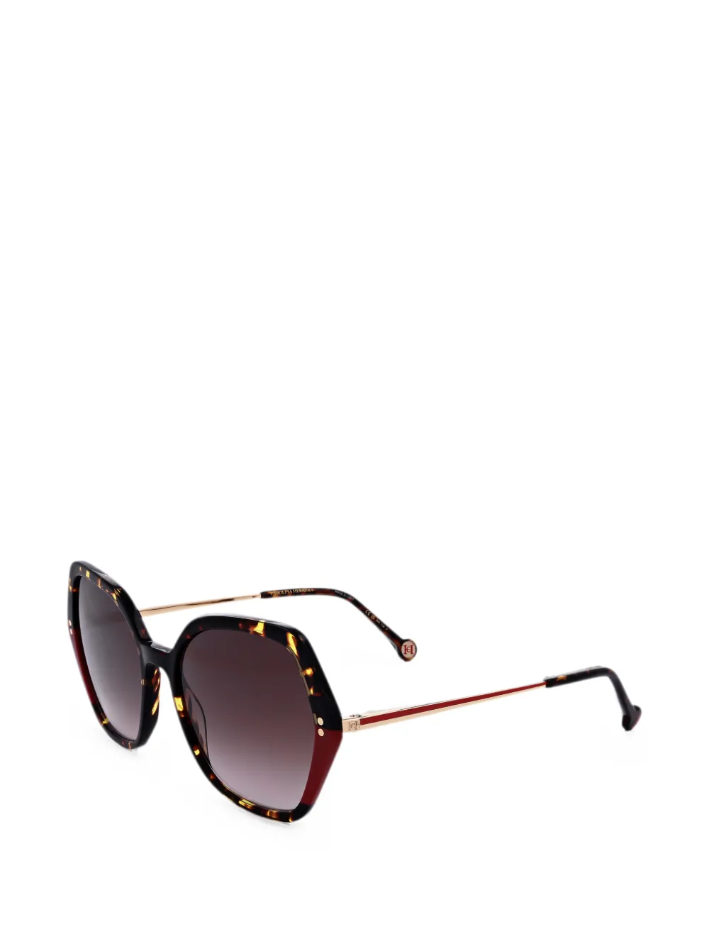 Carolina Herrera Sonnenbrille mit geometrischem Gestell - Braun