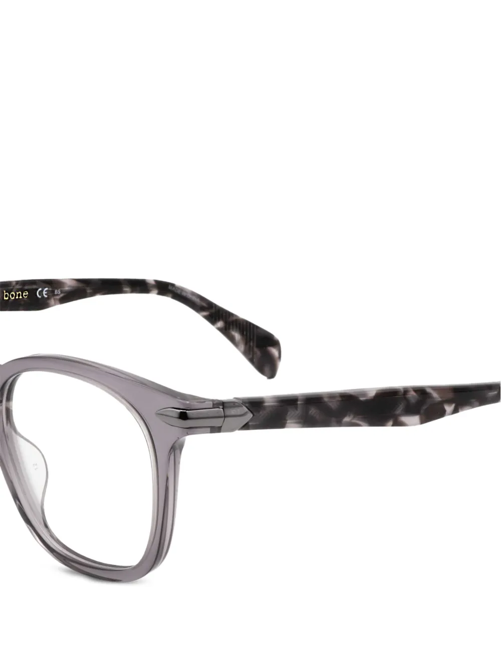 RAG & BONE EYEWEAR Bril met vierkant montuur en schildpadschild design Grijs