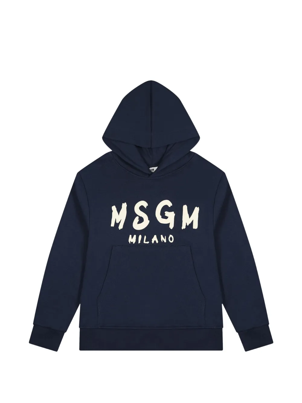 MSGM Kids logo-print hoodie - Blu
