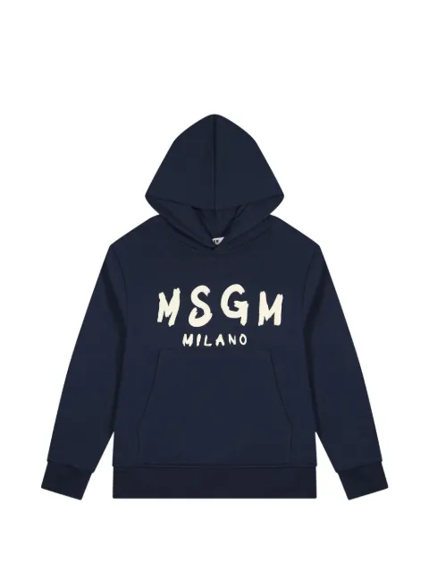 MSGM Kids logo-print hoodie