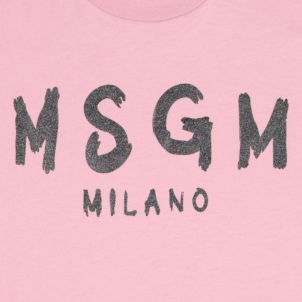 MSGM Kids T-shirt met logoprint Roze