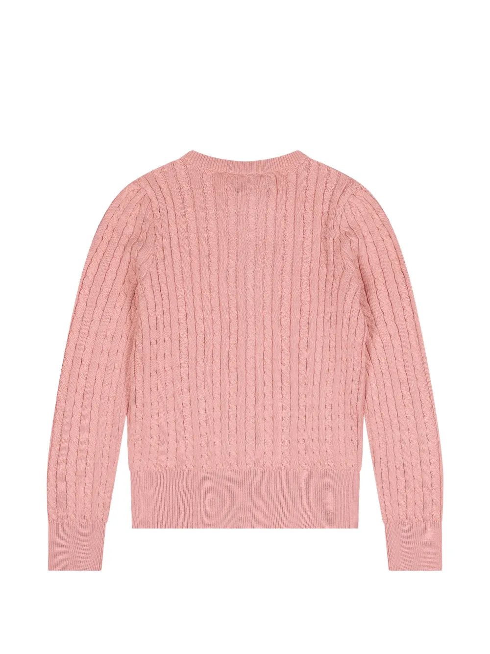 POLO RALPH LAUREN KIDS Kabelgebreid vest met geborduurd logo Roze