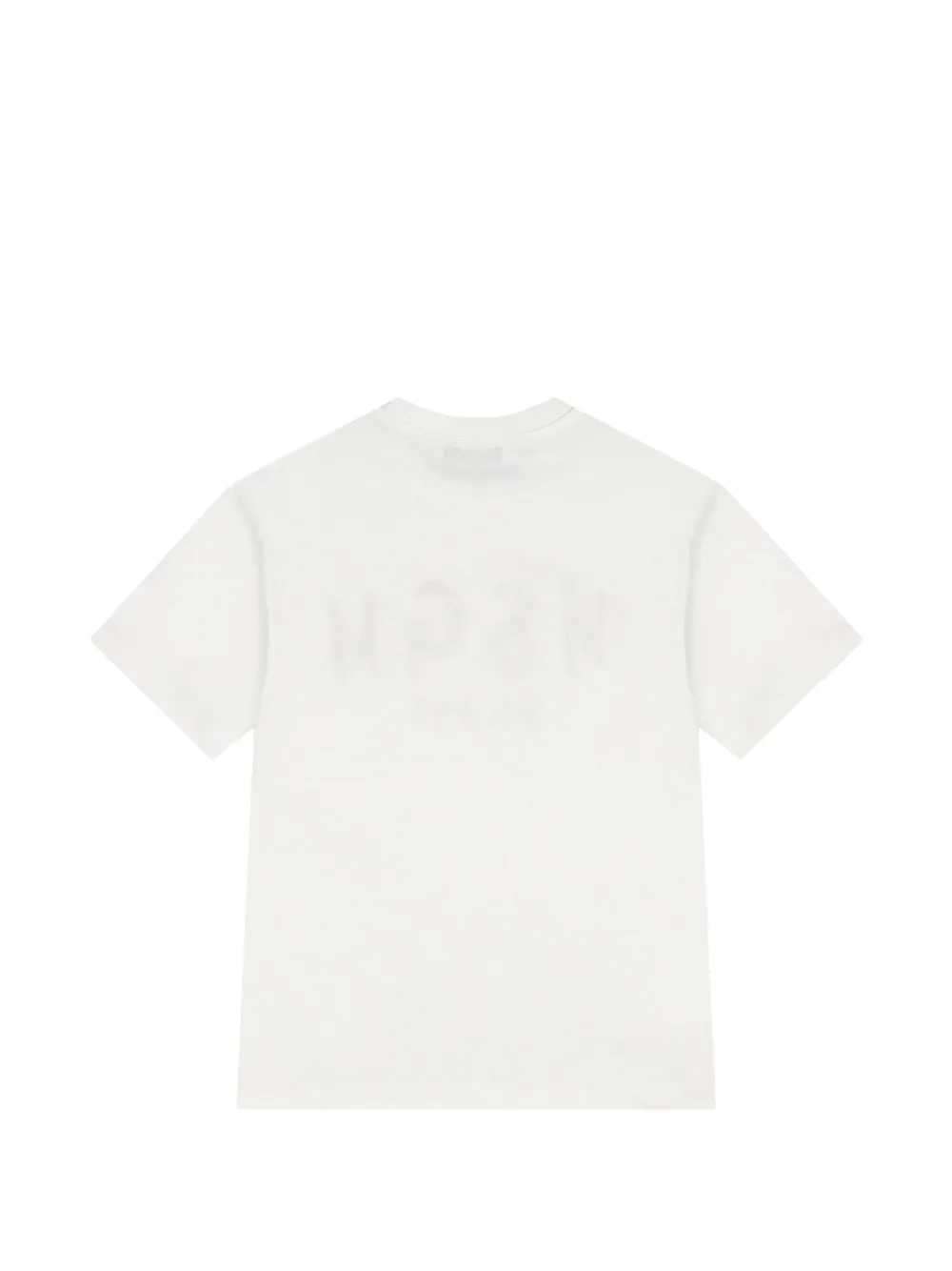 MSGM Kids T-shirt met logoprint en ronde hals Wit