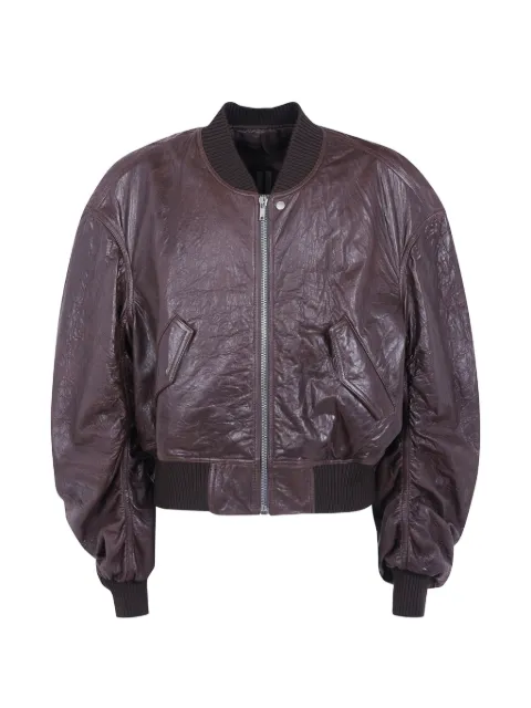 Rick Owens crinkled leather bomber jacket