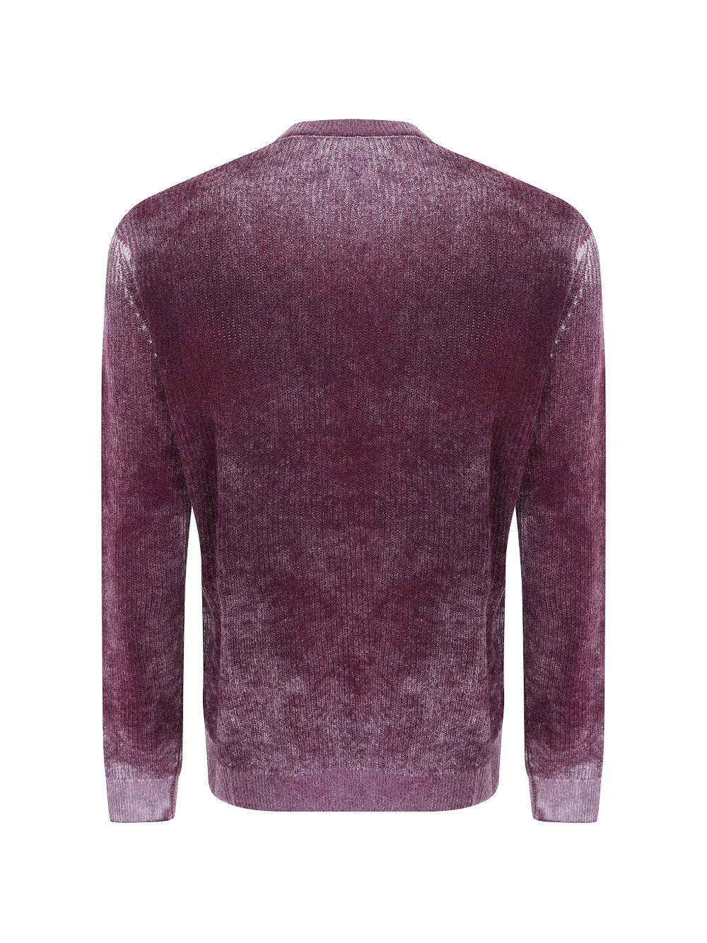 Emporio Armani Geribbelde trui van scheerwol met mélange-print Rood