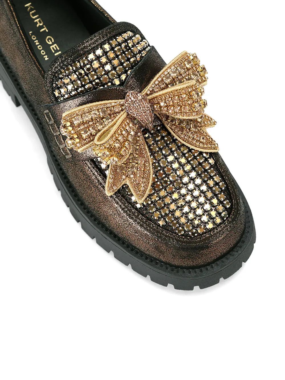 Kurt Geiger London Loafers met strik en kristallen Bruin