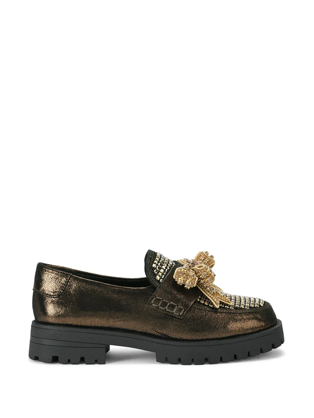 Kurt Geiger London Loafers met strik en kristallen Bruin