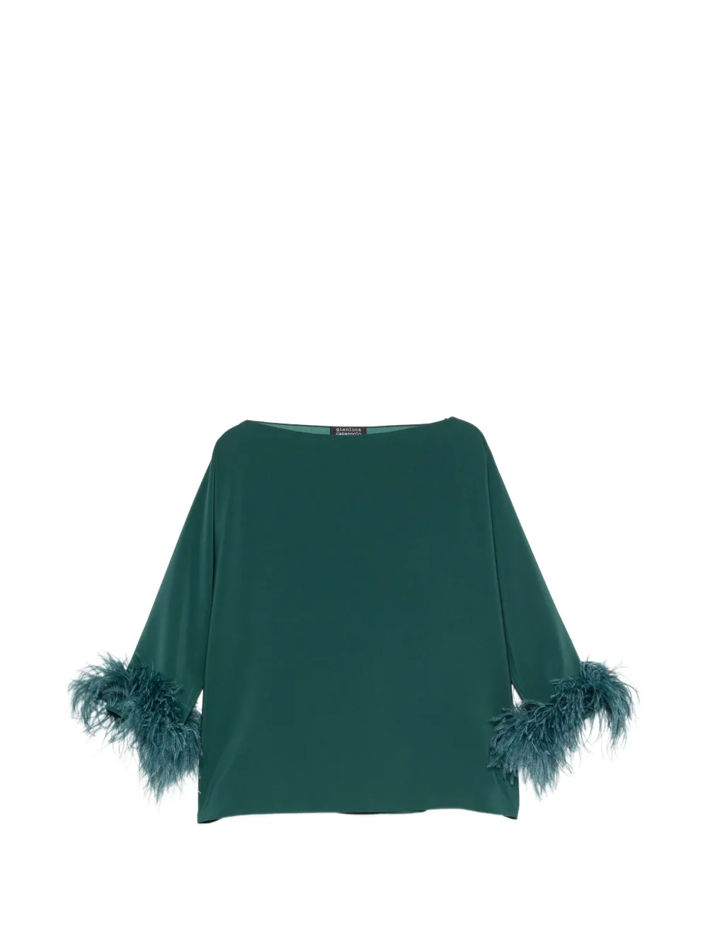 Gianluca Capannolo Laura feather-trim top - Verde