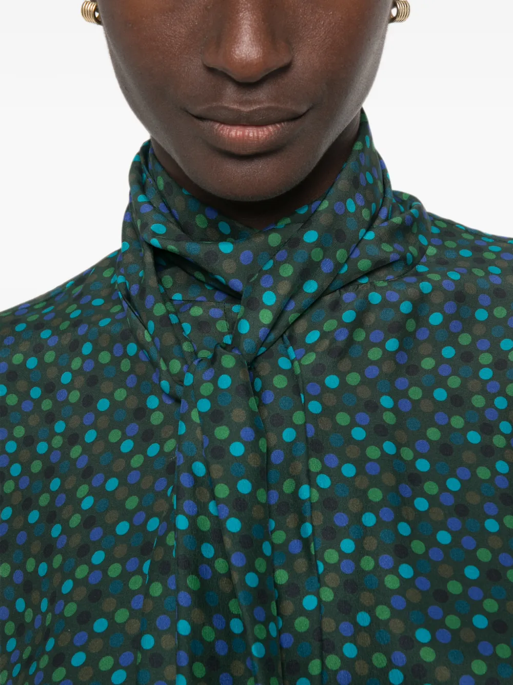 Gianluca Capannolo Katherine blouse met stippen en strik Groen