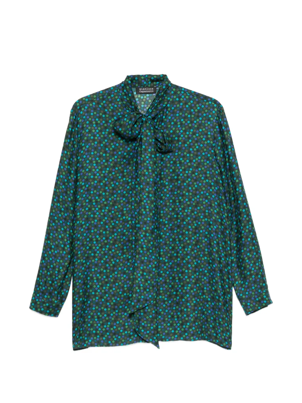 Gianluca Capannolo Katherine polka-dot pussy-bow blouse - Verde