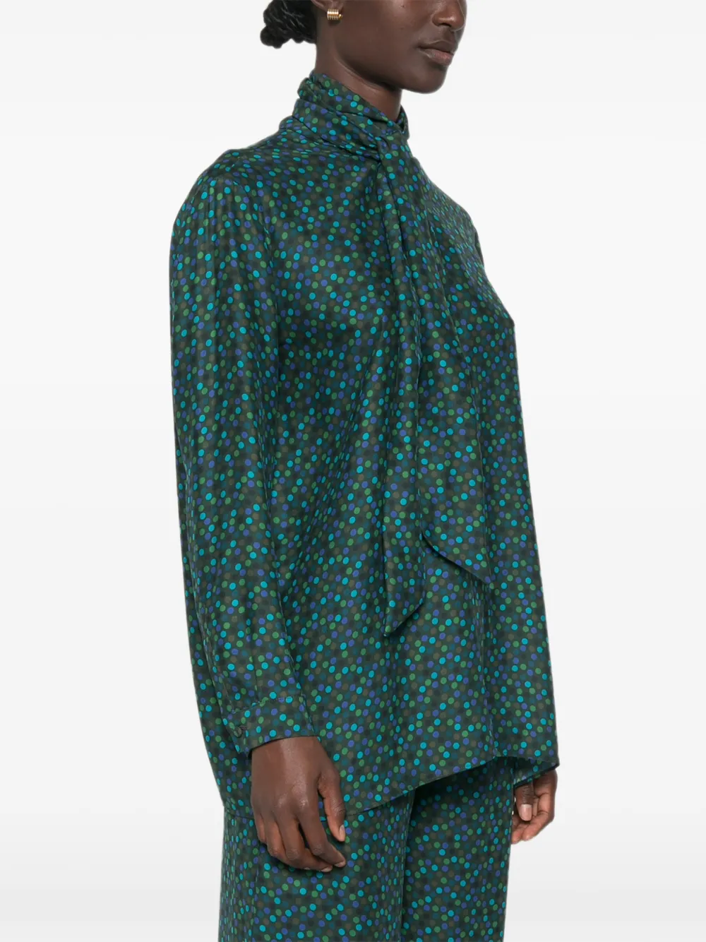 Gianluca Capannolo Katherine blouse met stippen en strik Groen