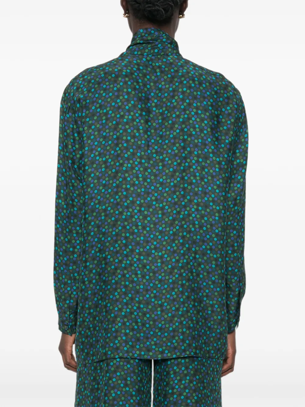 Gianluca Capannolo Katherine blouse met stippen en strik Groen