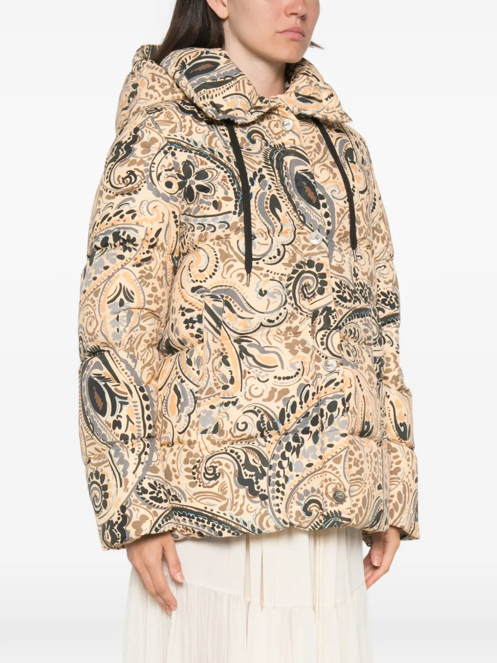 ETRO paisley-print hooded jacket Beige