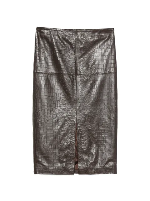 Federica Tosi crocodile-effect leather midi skirt