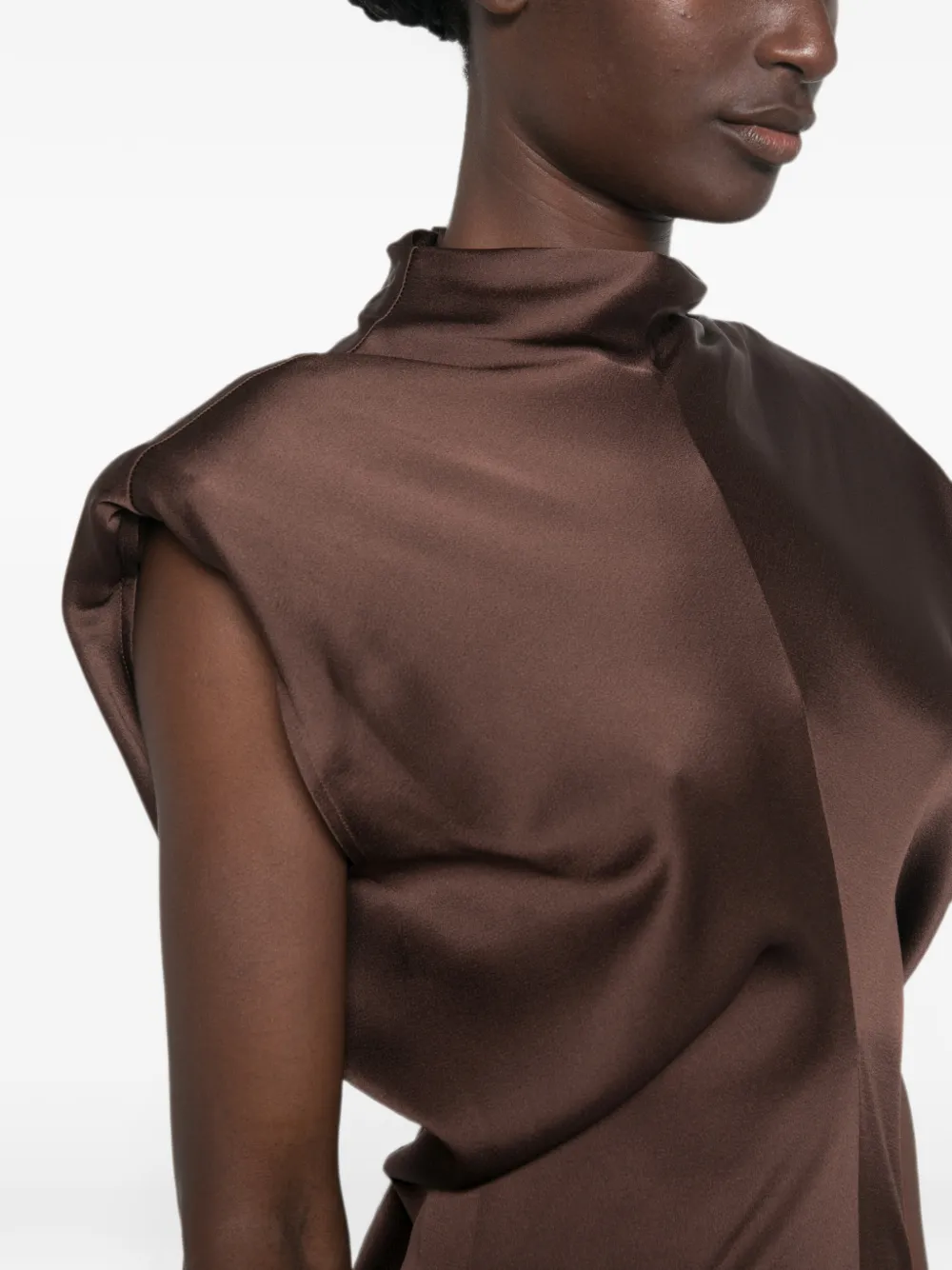 Federica Tosi Mouwloze mini-jurk Bruin