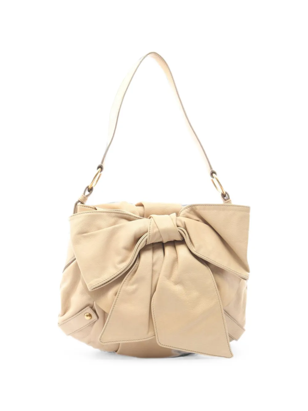 Saint Laurent Pre-Owned 2000s Bow ribbon shoulder bag - Neutrals