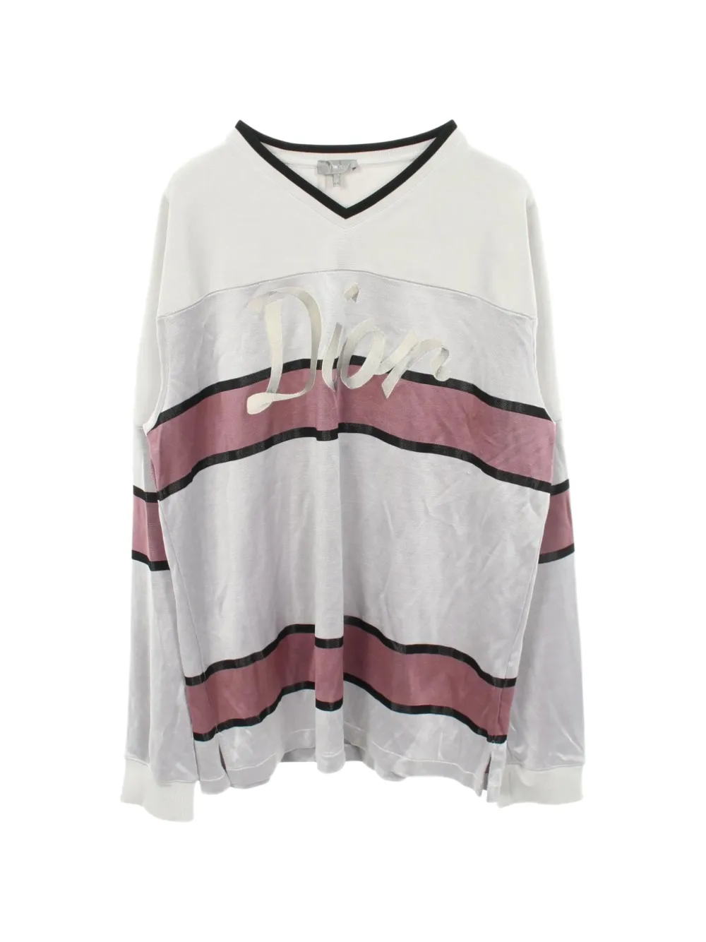 Christian Dior Pre-Owned Logo-embroidered long-sleeve V-neck T-shirt - Bianco