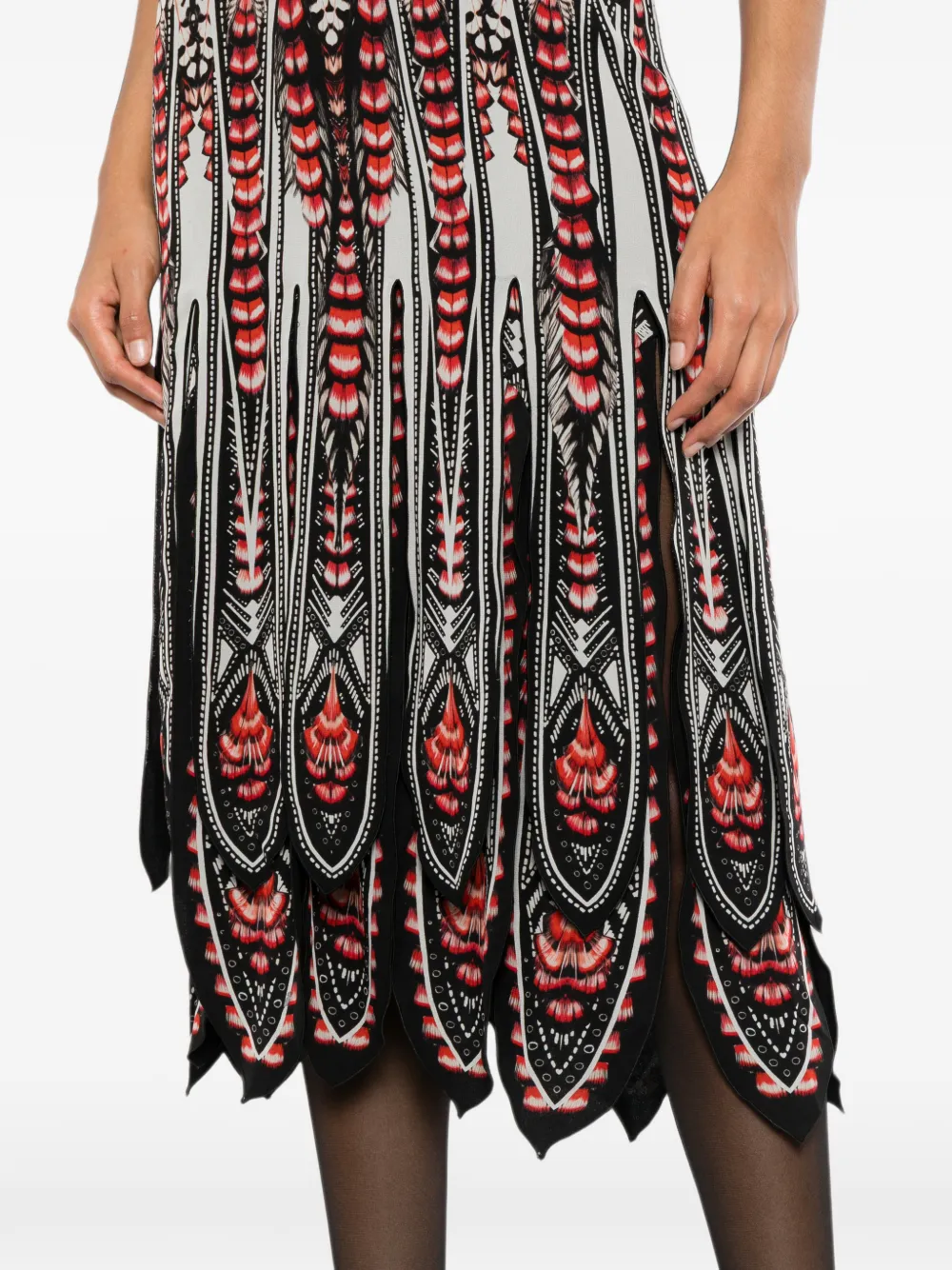 Roberto Cavalli Midi-jurk met grafische print Zwart