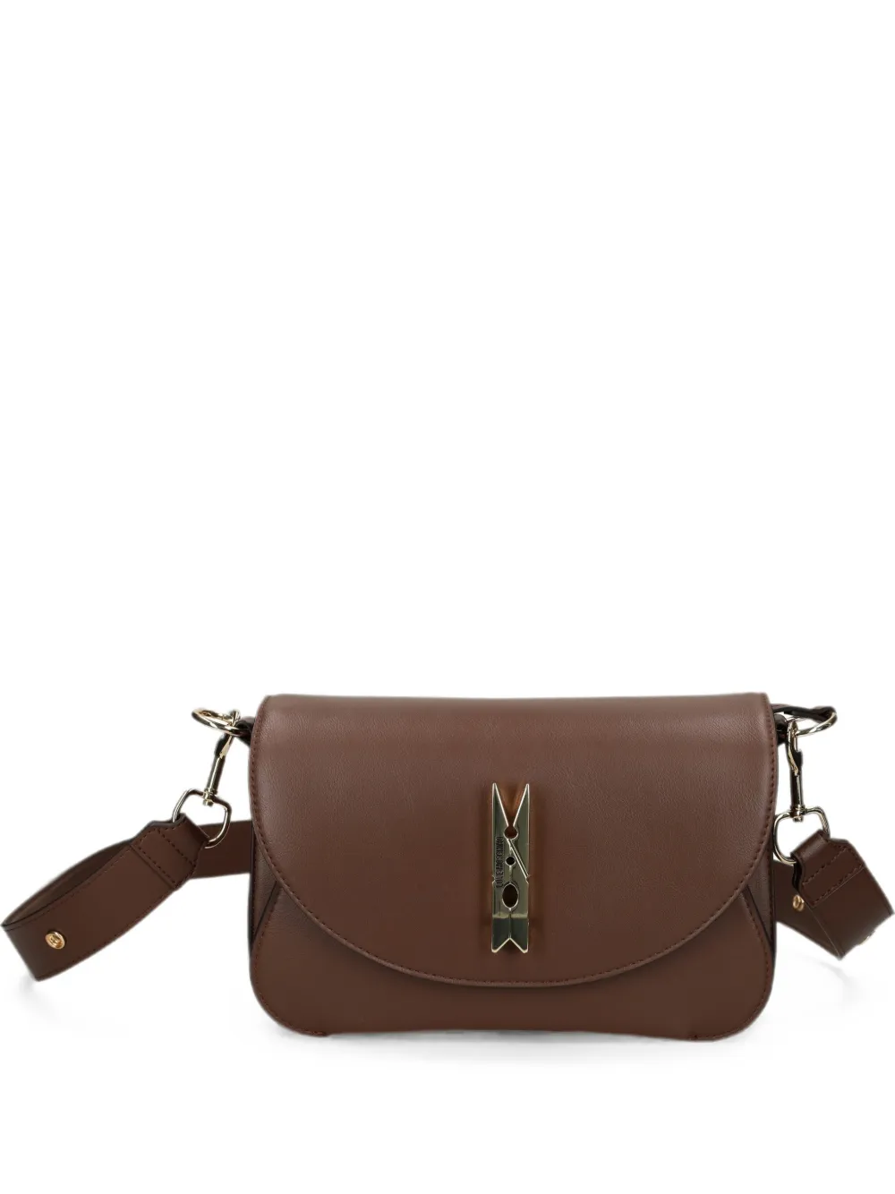 Love Moschino clothespin-plaque shoulder bag - Braun
