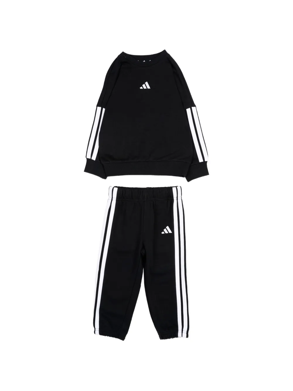 adidas Kids logo-print side-stripe tracksuit - Nero