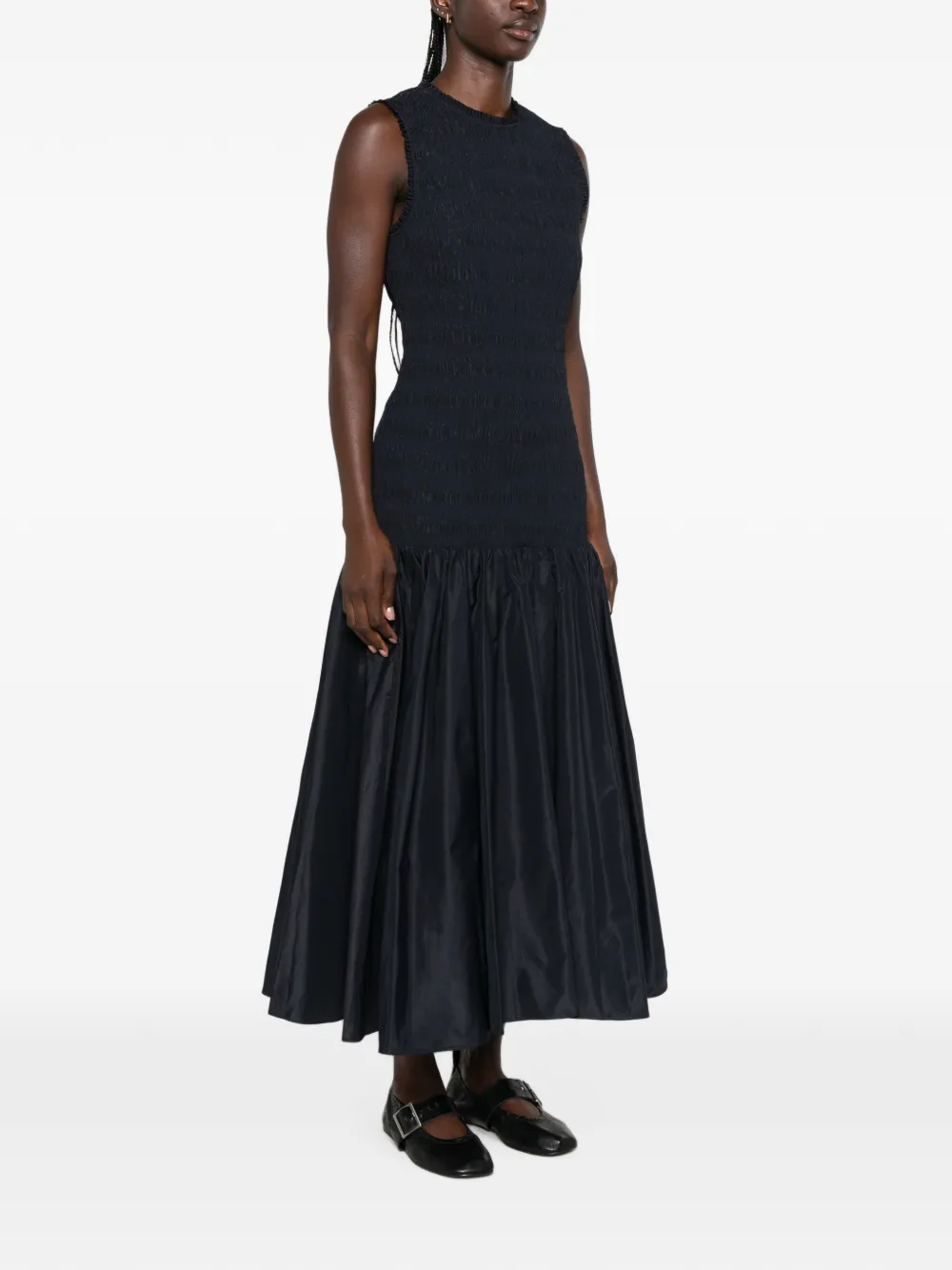 Patou Gelaagde flared maxi-jurk Zwart