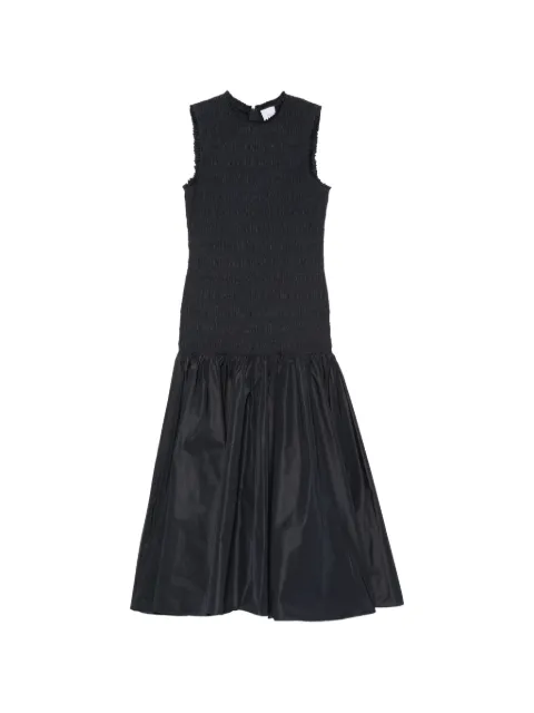 Patou shirred flared maxi dress