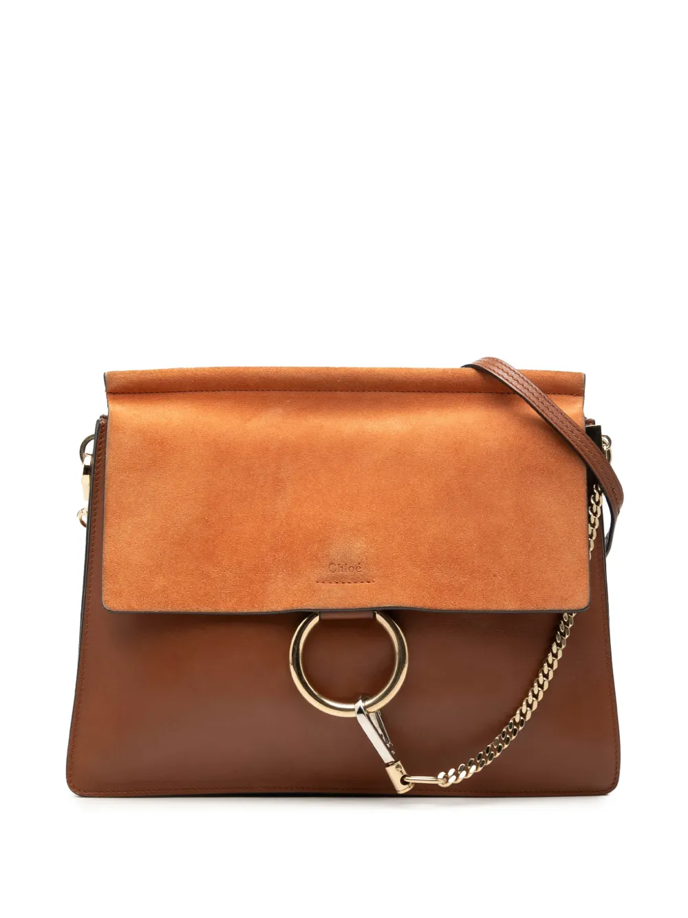 Chloé Pre-Owned 2016 Medium Calfskin and Suede Faye crossbody bag - Brown