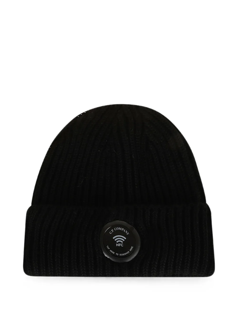 C.P. Company Lens-detail ribbed-knit beanie hat - Nero