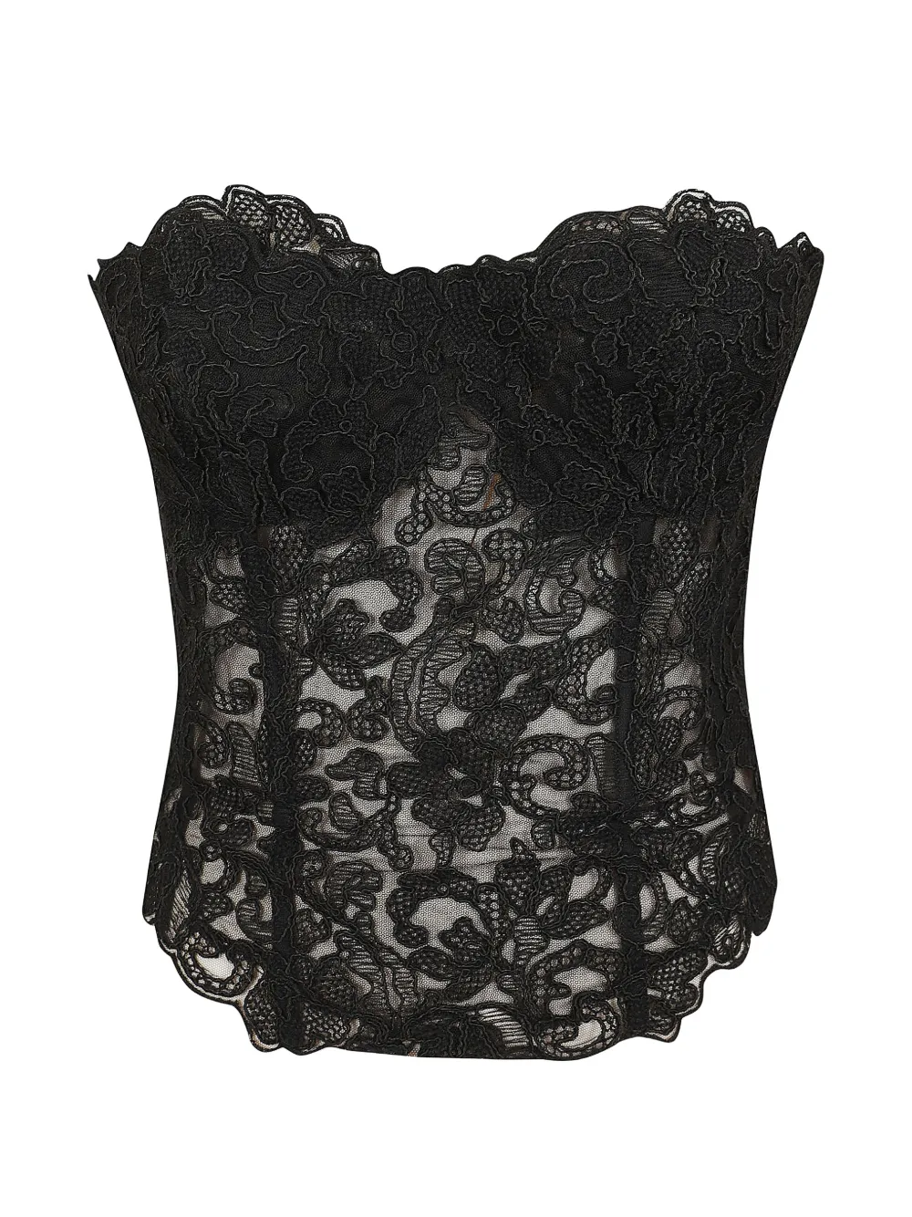 Ermanno Scervino lace-embroidered strapless top - Nero