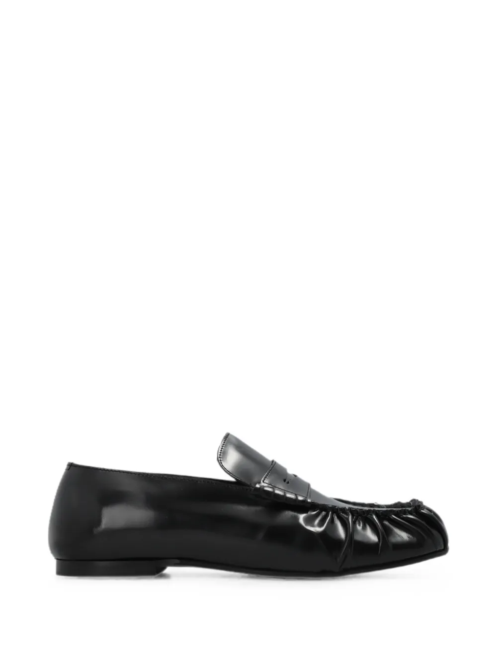 ALOHAS Aven ruched leather loafers - Schwarz