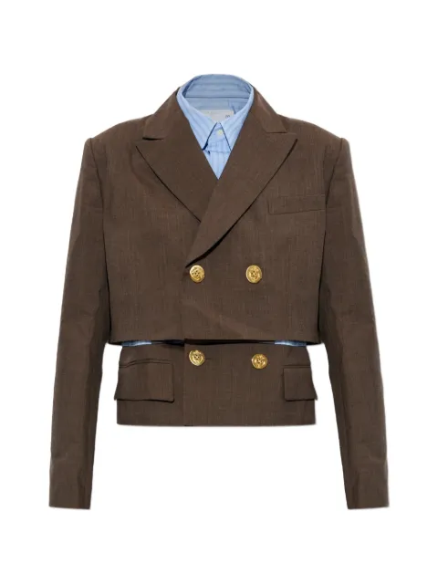 sacai blazer con doble botonadura