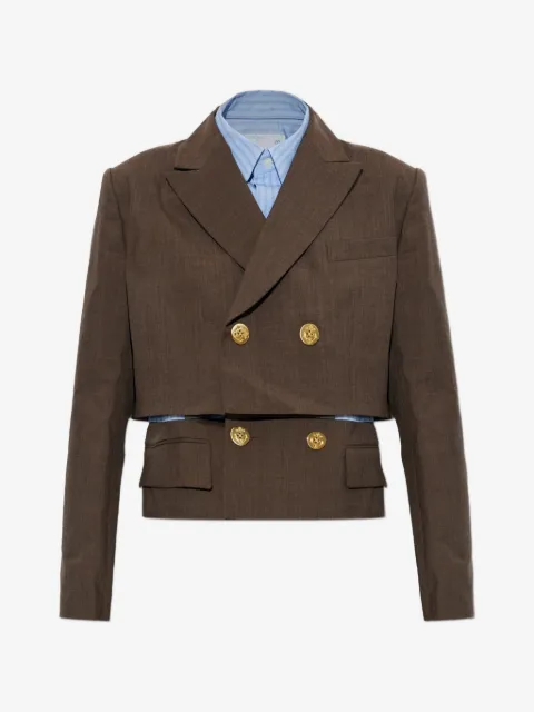 sacai blazer à boutonnière croisée