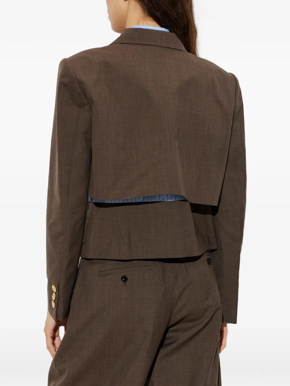sacai Blazer met dubbele rij knopen Bruin