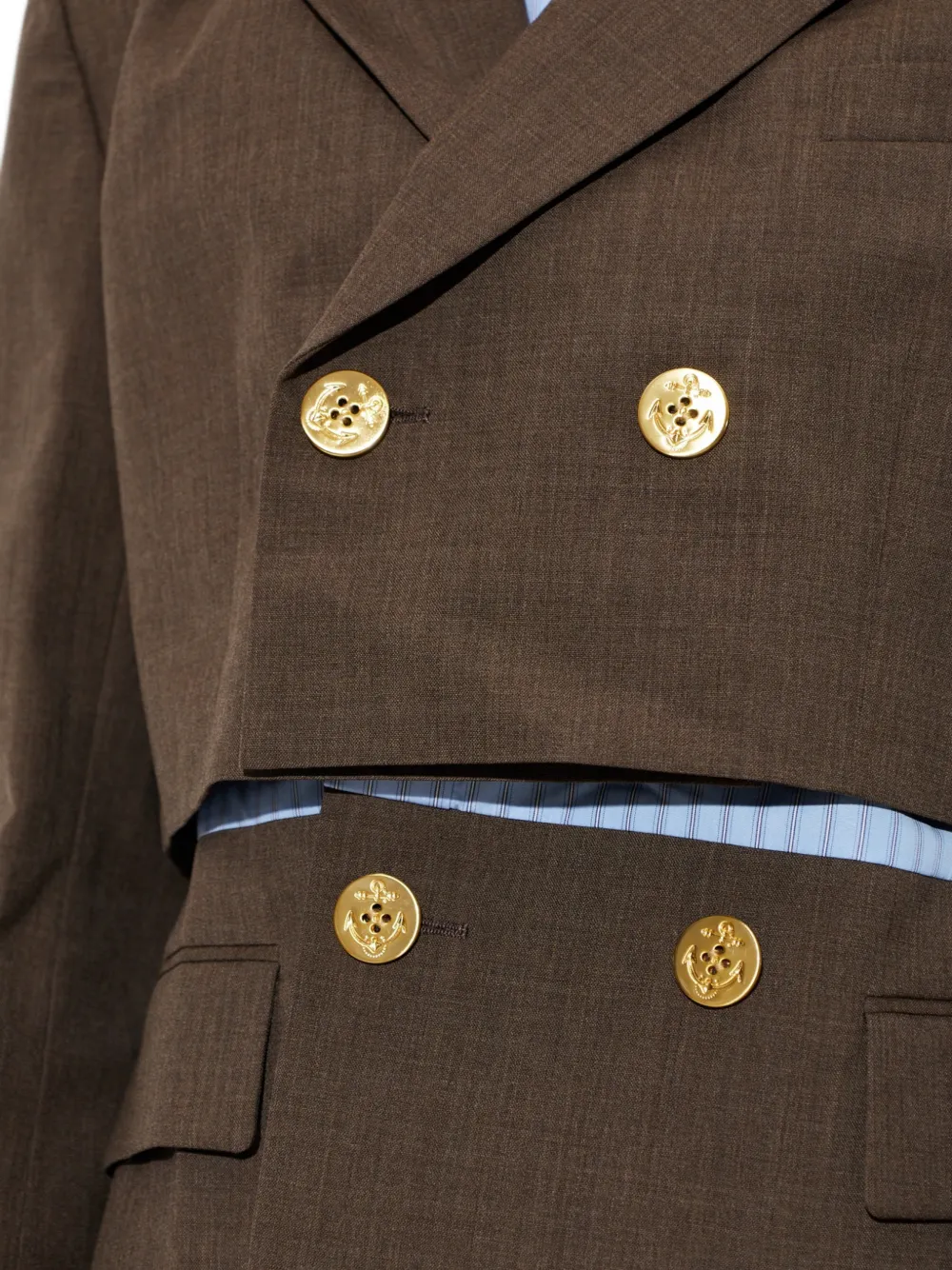 sacai Blazer met dubbele rij knopen Bruin