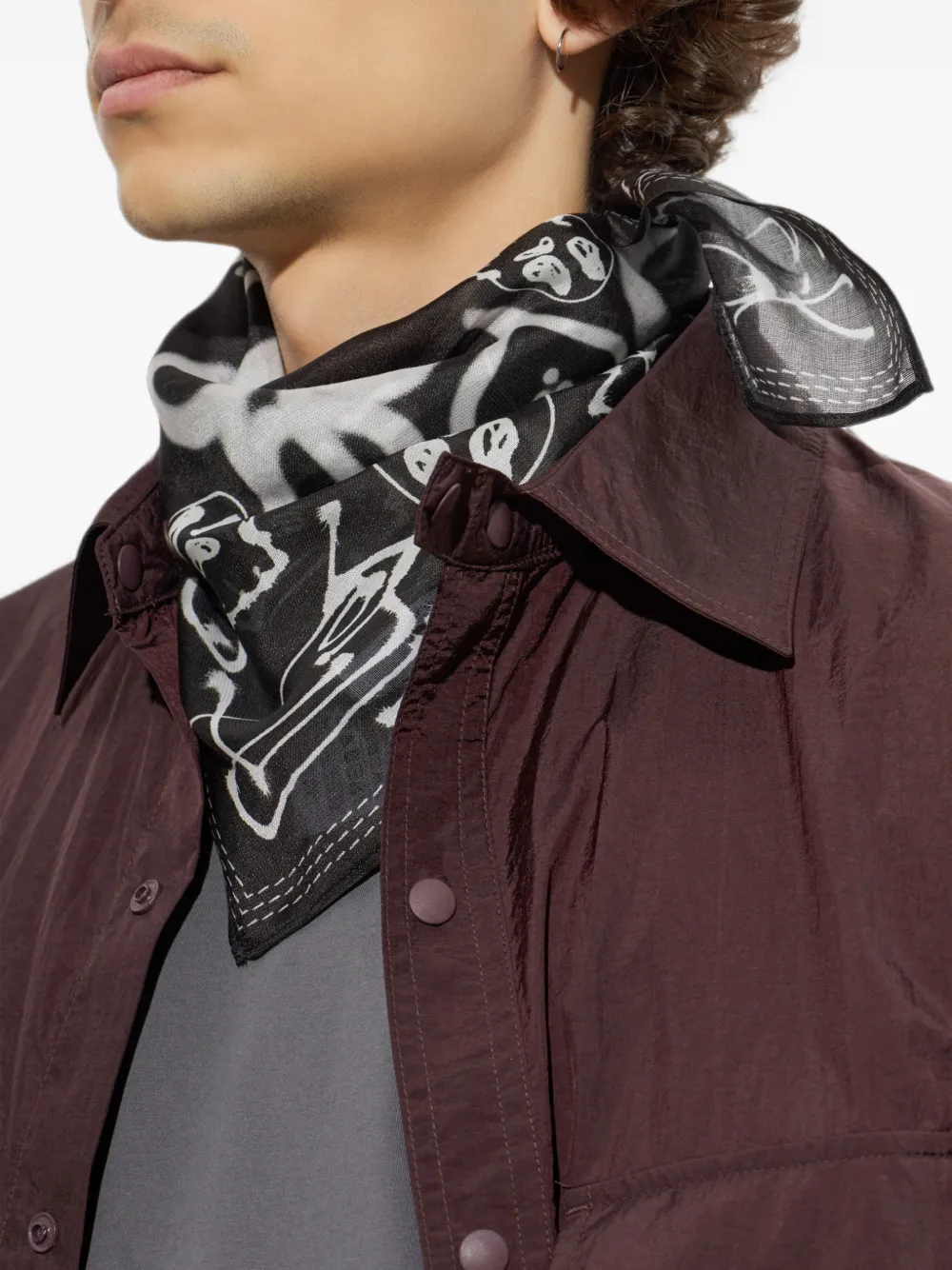 Y-3 Sjaal met print Zwart