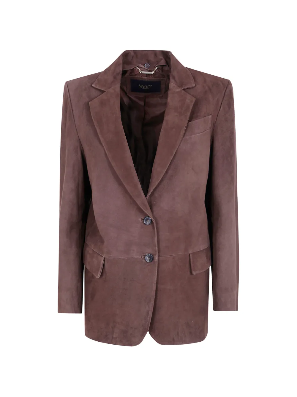 Seventy suede single-breasted blazer - Braun