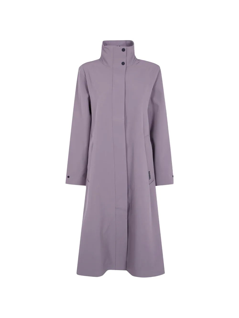 Rains hooded logo-print coat - Violett