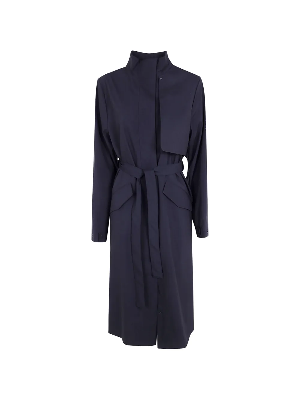Rains belted hooded coat - Blau