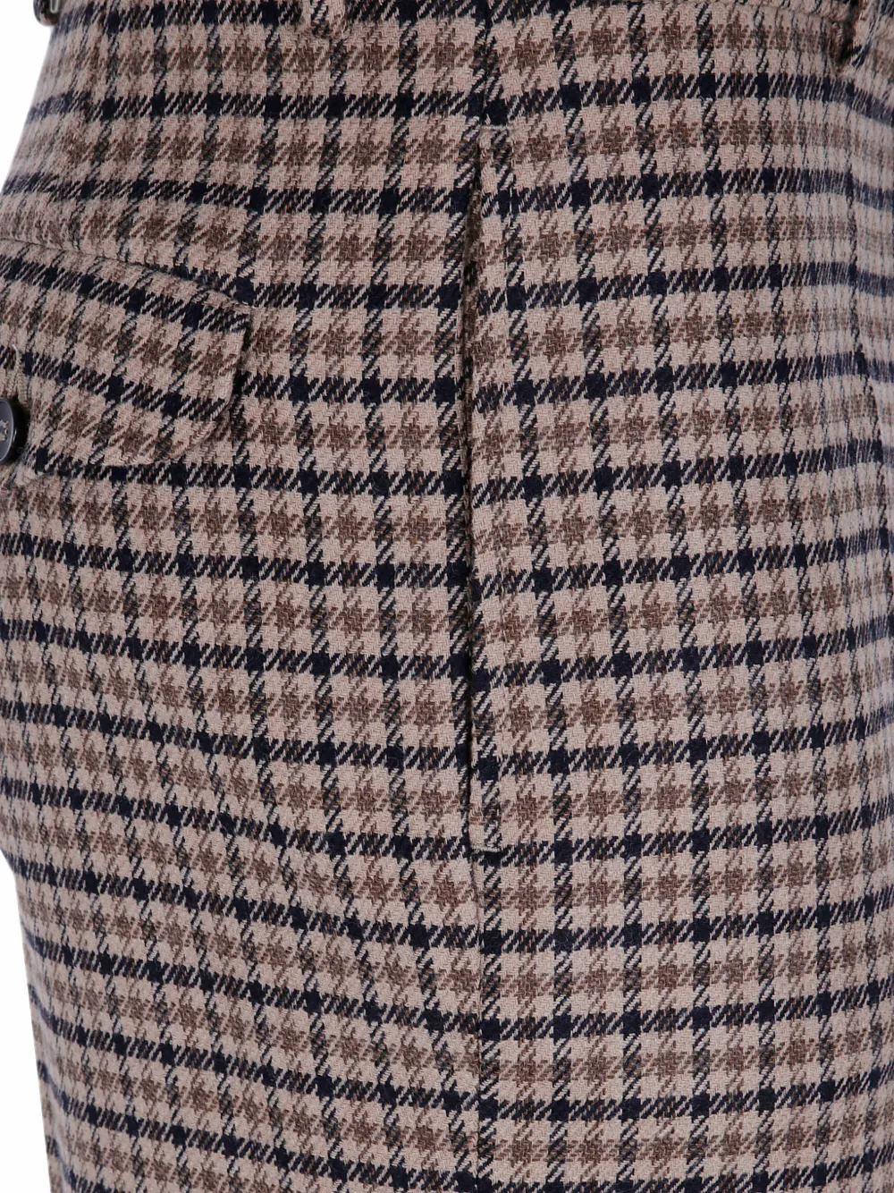 Seventy Pantalon met pied-de-poule print Beige