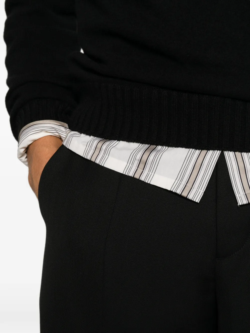 Nine In The Morning Meteorite broek met rechte pijpen en persvouwen Zwart